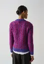 Pull col rond en mohair pour femme violet