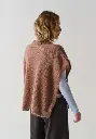 Poncho femme en mohair de chevreau couleur moka