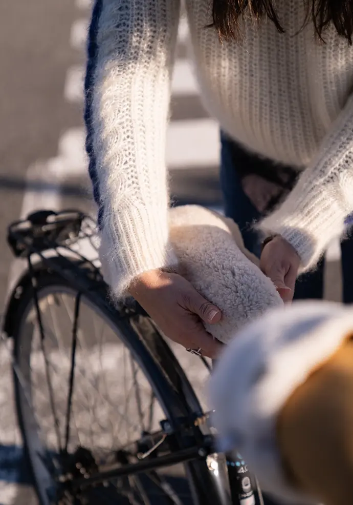 Housse pour selle de vélo couleur naturel