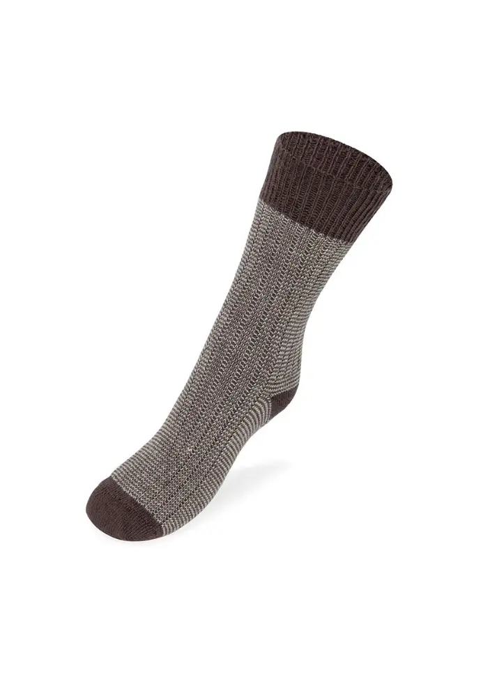 Chaussettes mohair coloris chiné marron