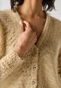 Cardigan femme en mohair et soie encolure en V