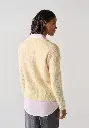 Cardigan femme en mohair et soie couleur jaune
