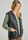 Gilet matelassé femme fourré en laine couleur noir 2 poches