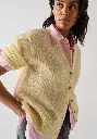 Cardigan femme en mohair et soie maille jersey
