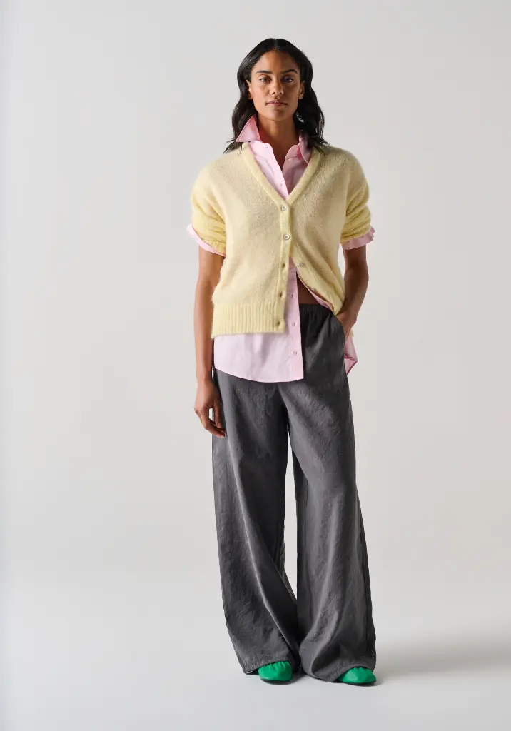 Cardigan femme en mohair et soie tricot 2 fils