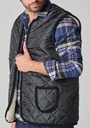 Gilet matelassé homme fourré en laine couleur noir avec 2 poches et zip