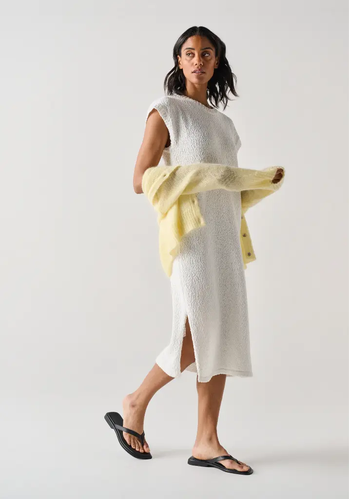 Robe longue en coton bio manches courtes