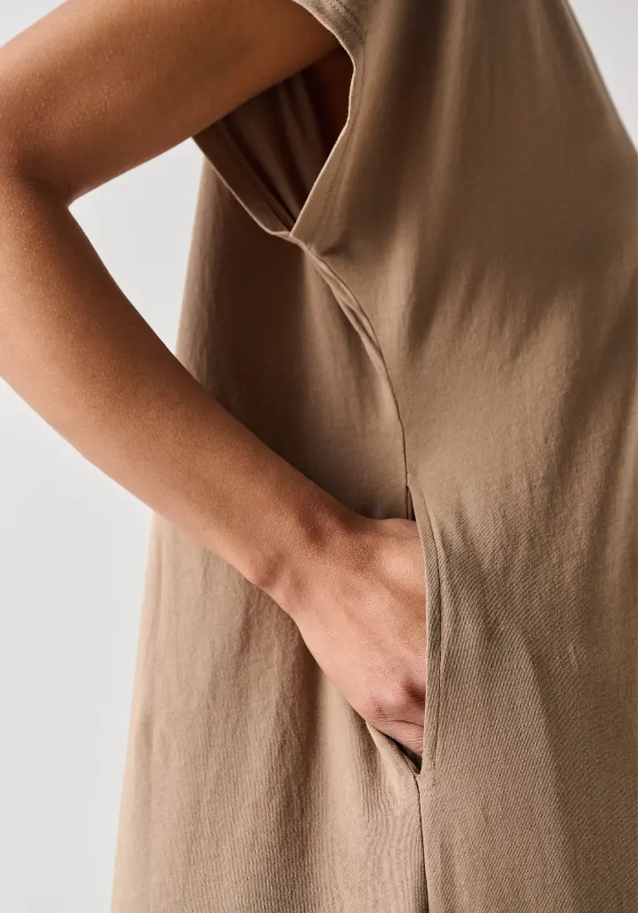 Robe caftan femme en 100% coton Pima avec poches sur les côtés