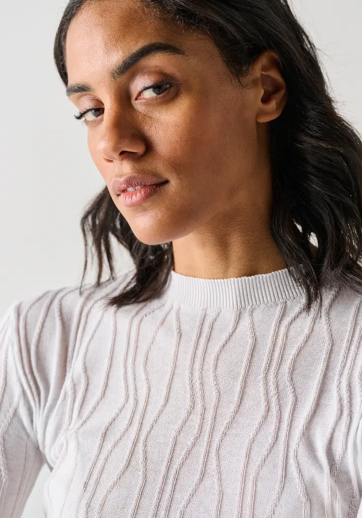 Top femme manches longues col rond