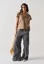 T-shirt femme col V 100% coton Pima coupe ample