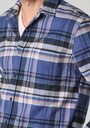 Chemise homme en flanelle chaude avec une poche plaquée