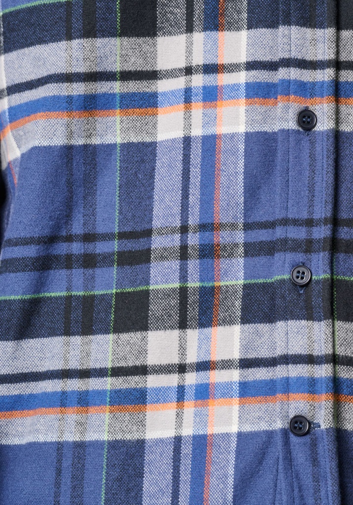 Chemise homme en flanelle chaude 100% coton écossais bleu