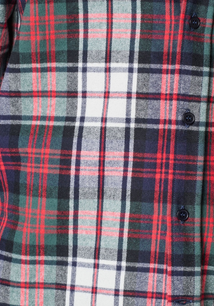 Chemise homme en flanelle épaisse 100% coton écossais rouge