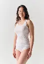 Lot débardeur et culotte femme en fil d'Ecosse couleur blanc