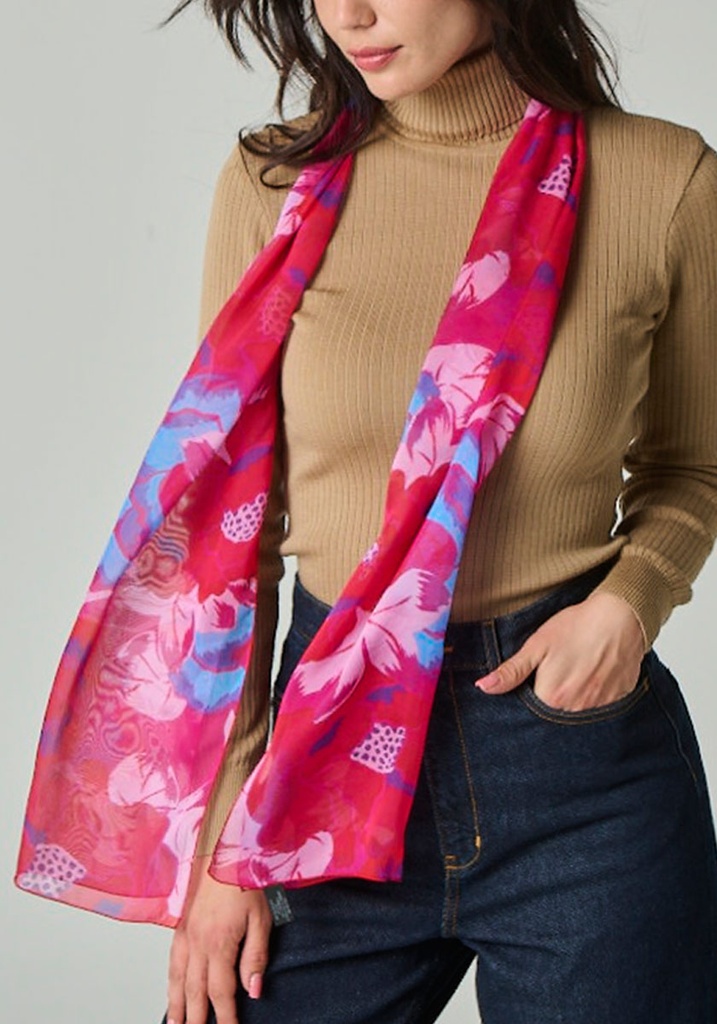 Foulard en soie fleurie fabrication française soieries lyonnaises