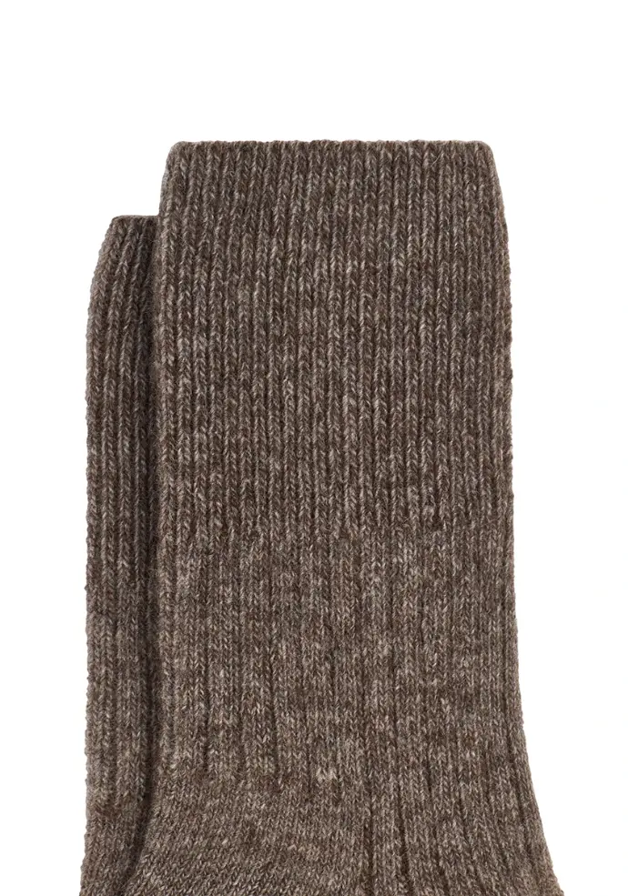 Chaussettes mixtes chaudes en yack et laine couleur beige chiné