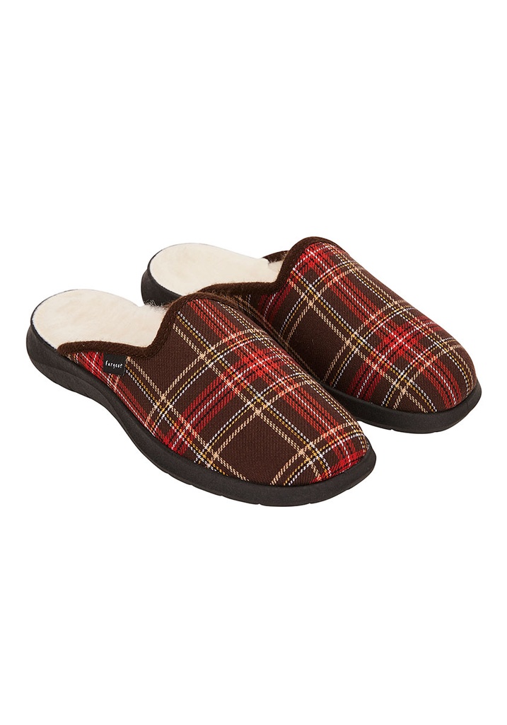 Mules doublées laine pour homme fabrication française semelle élastomère