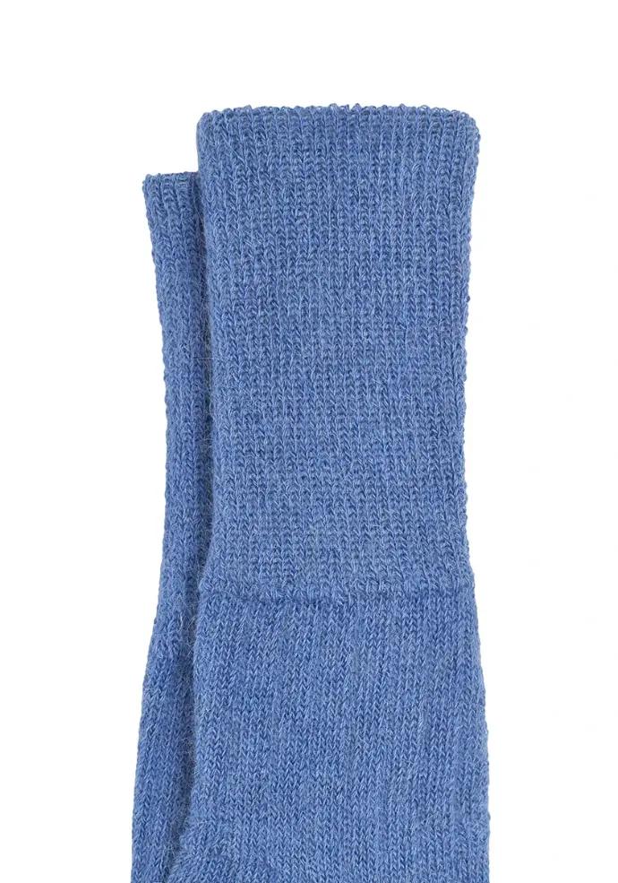 Chaussettes mixtes mohair sans élastique santé + couleur bleu jean