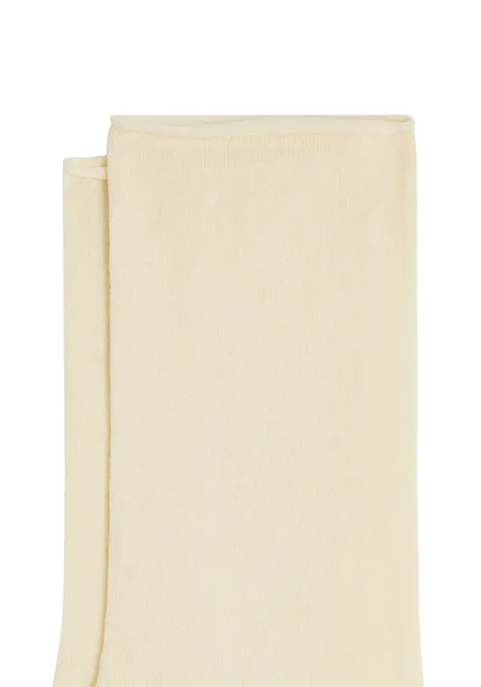 Chaussettes femme chaudes en mérinos couleur écru