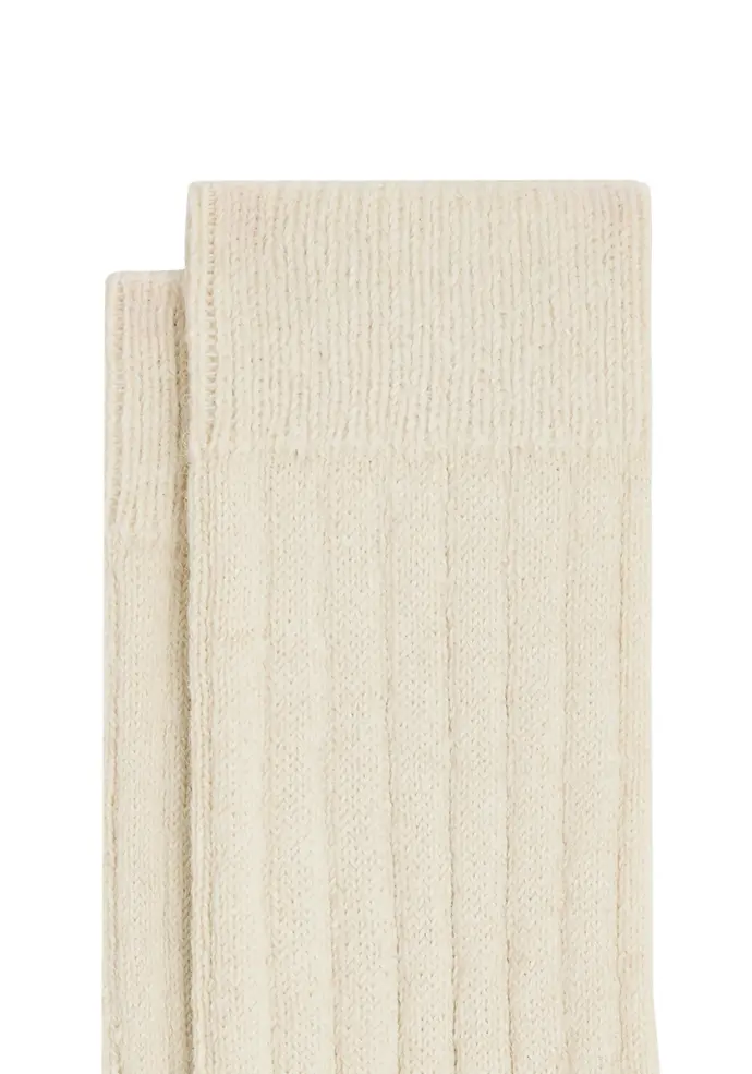 Chaussettes mixtes chaudes alpaga couleur écru