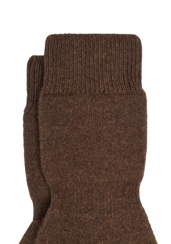 Chaussettes de montagne mixtes yack et laine havane chiné