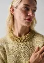Pull femme col rond jacquard en mohair et soie manches longues