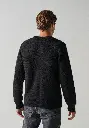 Pull homme col rond en mohair et soie couleur noir