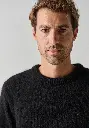Pull homme col rond en mohair et soie manches longues