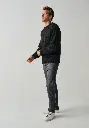 Pull homme col rond en mohair et soie coupe droite