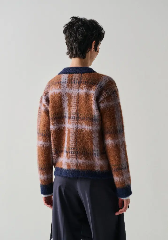 Gilet femme zippé jacquard laine et alpaga