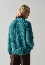 Cardigan en mohair et soie femme couleur bleu pétrole