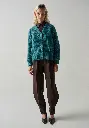 Cardigan en mohair et soie femme coupe droite