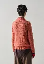 Pull femme col V en mohair couleur brique