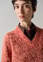 Pull femme col V en laine mohair des Pyrénées