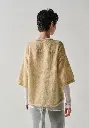 Pull femme manches courtes en mohair des Pyrénées couleur ivoire