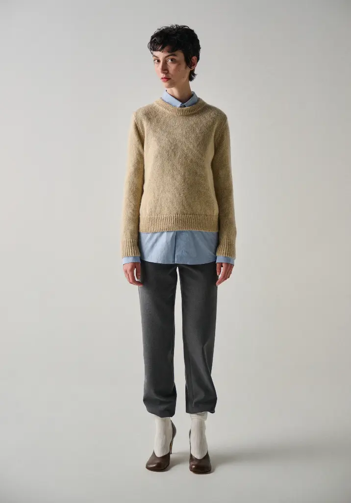 Pull femme col rond en mohair des Pyrénées coupe droite