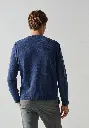 Pull homme col rond laine et cachemire couleur bleu indigo