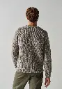 Pull homme col rond en laine vierge et yack couleur beige écru