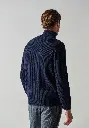 Pull homme col camionneur 100% laine couleur bleu marine