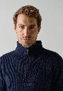 Pull homme col camionneur 100% laine coupe droite