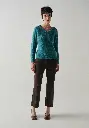 Pull col V femme en mohair de chevreau et soie coupe droite