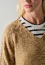 Pull femme col V en mérinos et alpaga maille fine et chaude