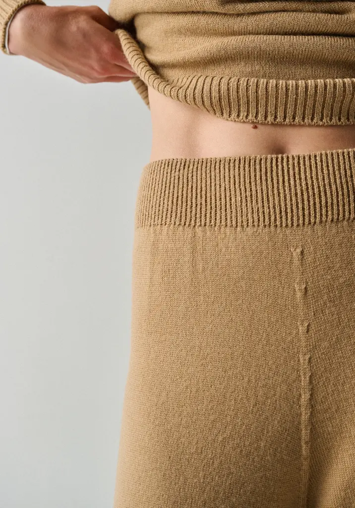 Pantalon femme en mérinos et alpaga ceinture élastique