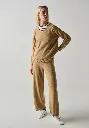 Pantalon femme en mérinos et alpaga coupe large