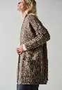 Gilet long femme en yack et laine manches en côtes