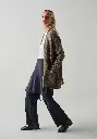 Veste longue femme en yack et laine coupe ample