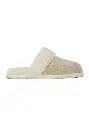 Mules femme fourrées en laine naturelle couleur beige