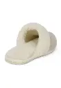 Mules femme fourrées en laine naturelle semelle anti-dérapante
