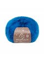 Pelote de laine mohair de chevreau et soie fabrication française bleu
