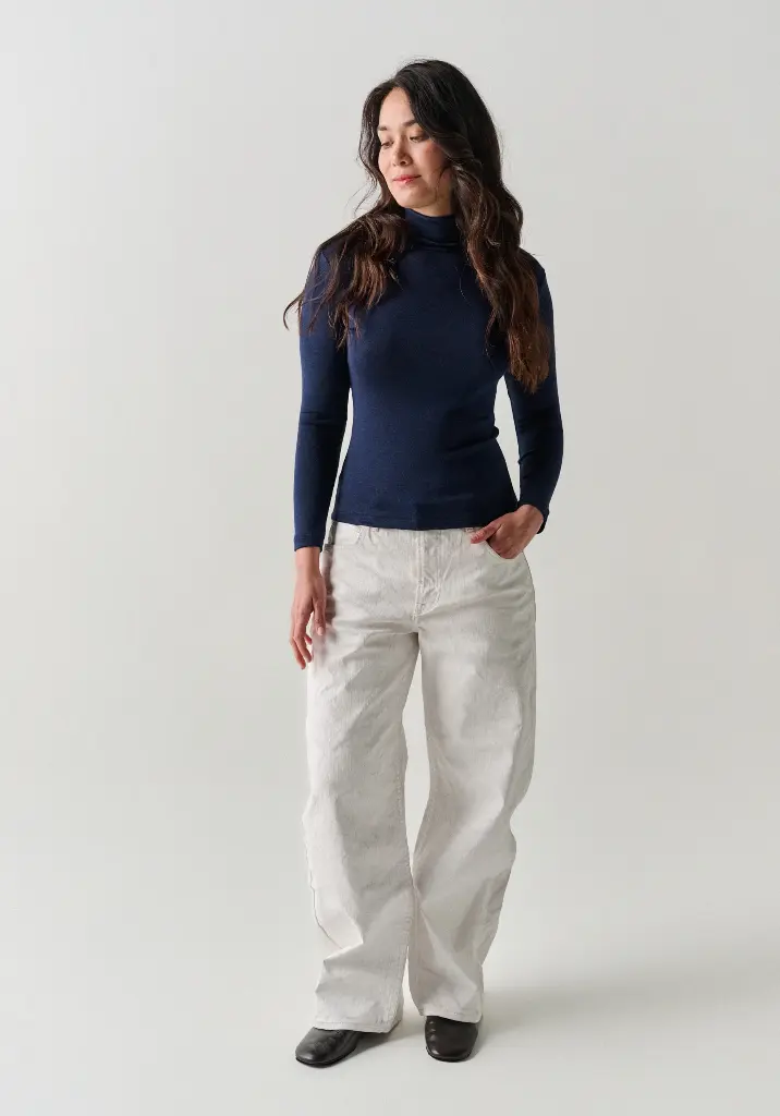 Sous pull femme mérinos et soie confection italienne